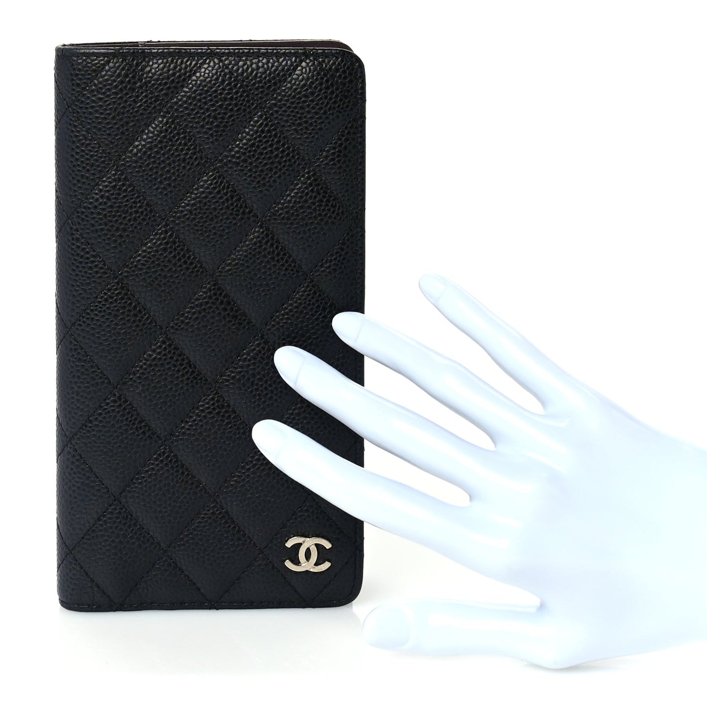 Caviar Quilted Medium Agenda Cover  Black