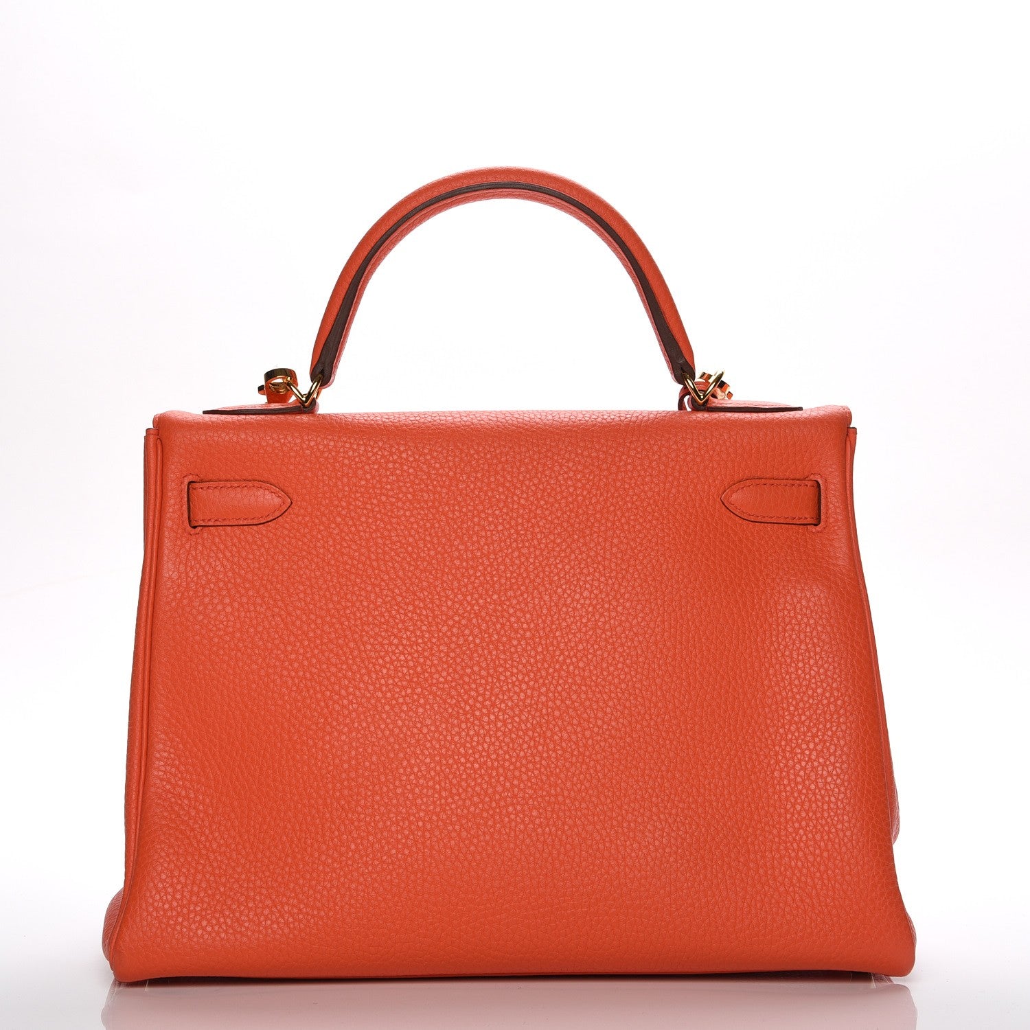 Hermes Taurillon Clemence Kelly Retourne 32 Orange Poppy 5 of 27