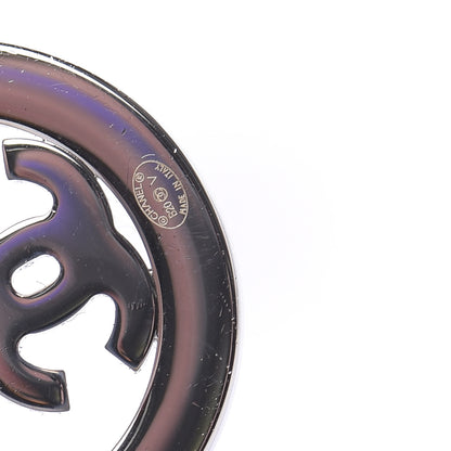 Chanel Crystal CC Round Earrings Silver 4 of 5