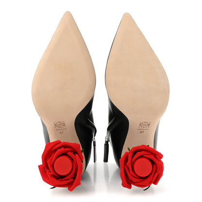 Loewe Calfskin Rose Boots 37 Black 6 of 9