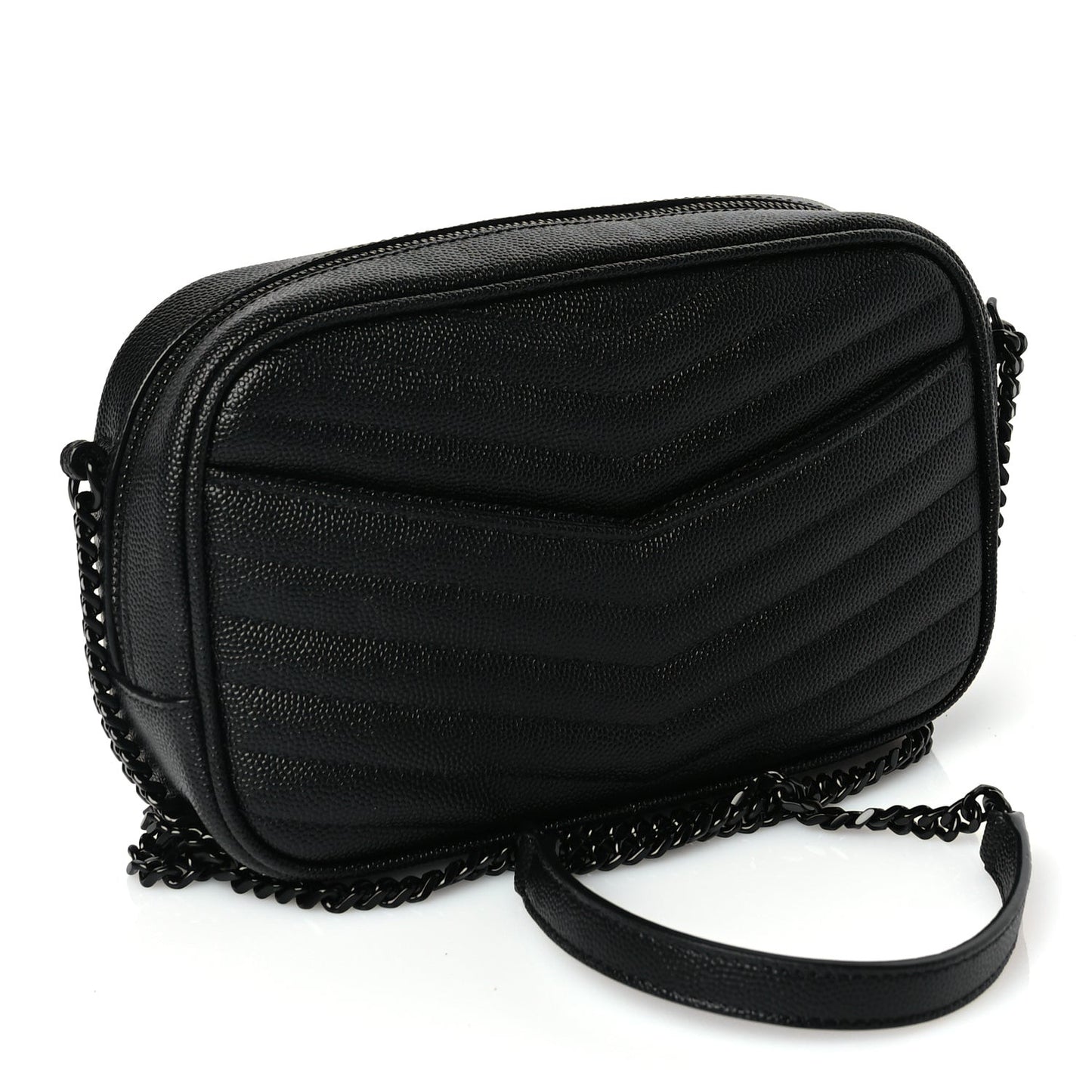 Grain De Poudre Matelasse Monochrome Monogram Mini Lou Camera Bag Black