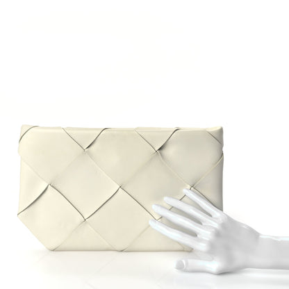 Bottega Veneta Nappa Maxi Blown Up Intrecciato Pouch Clutch  Optic White 2 of 8