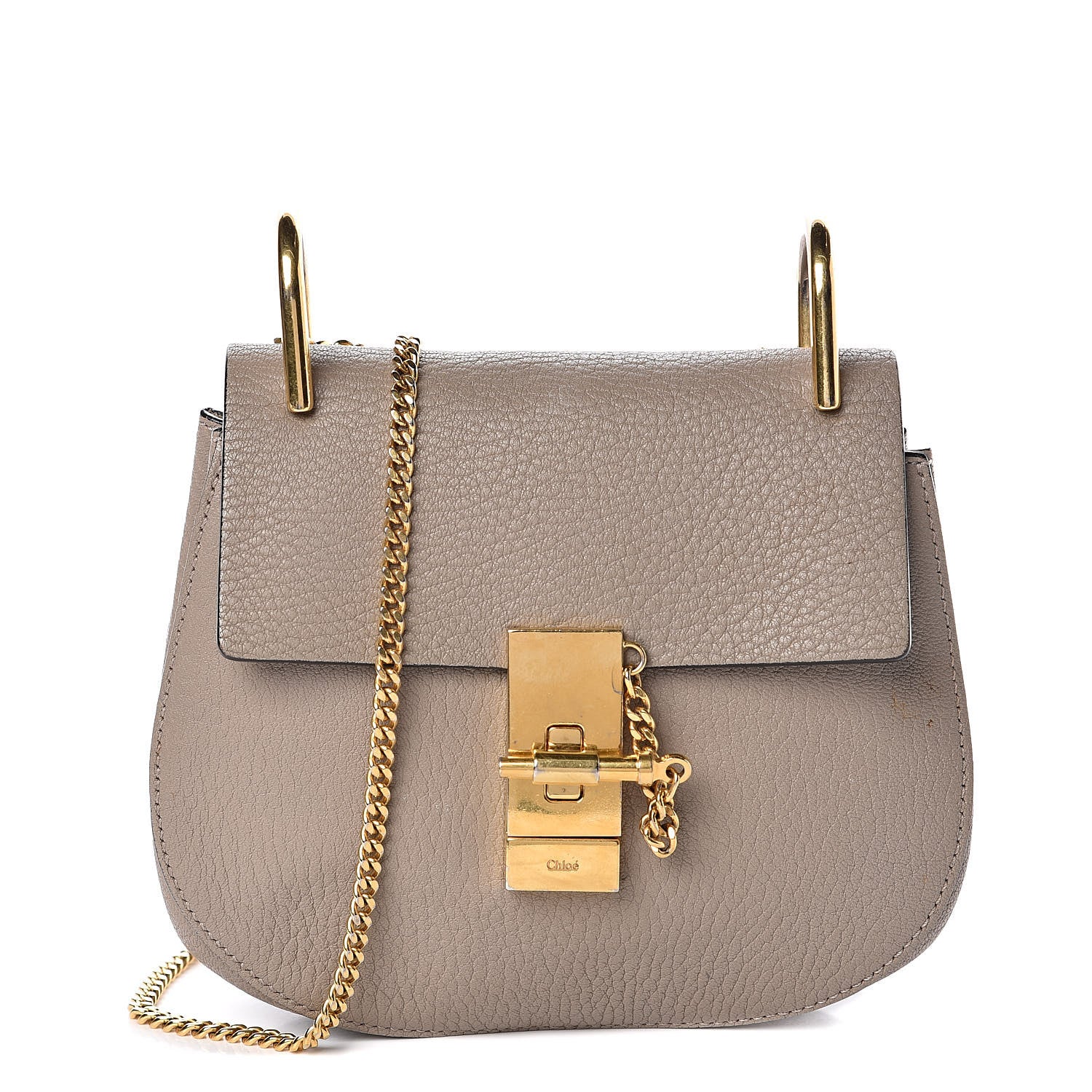 Chloe Grained Lambskin Mini Drew Shoulder Bag Motty Grey 1 of 12