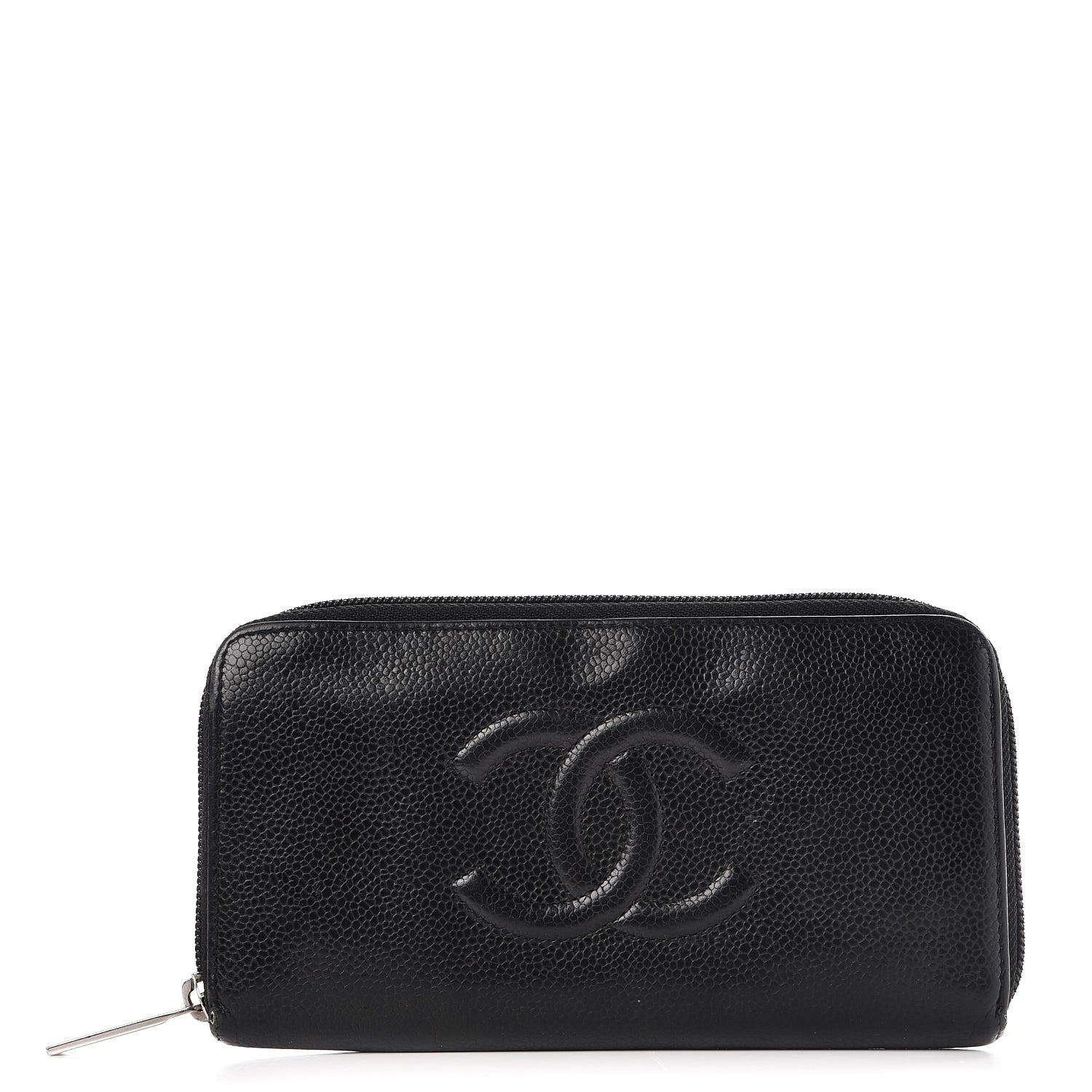 Chanel Caviar CC Timeless Large Zip Around Wallet Black 1 of 12