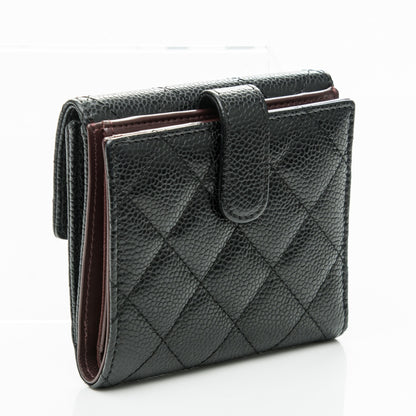 Chanel Caviar Quilted Compact French Flap Wallet Black 3 of 8