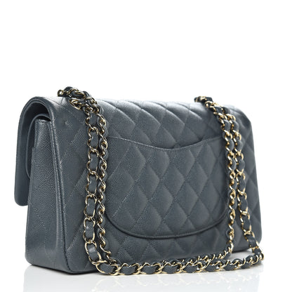 Chanel Caviar Quilted Medium Double Flap Dark Grey 3 of 11