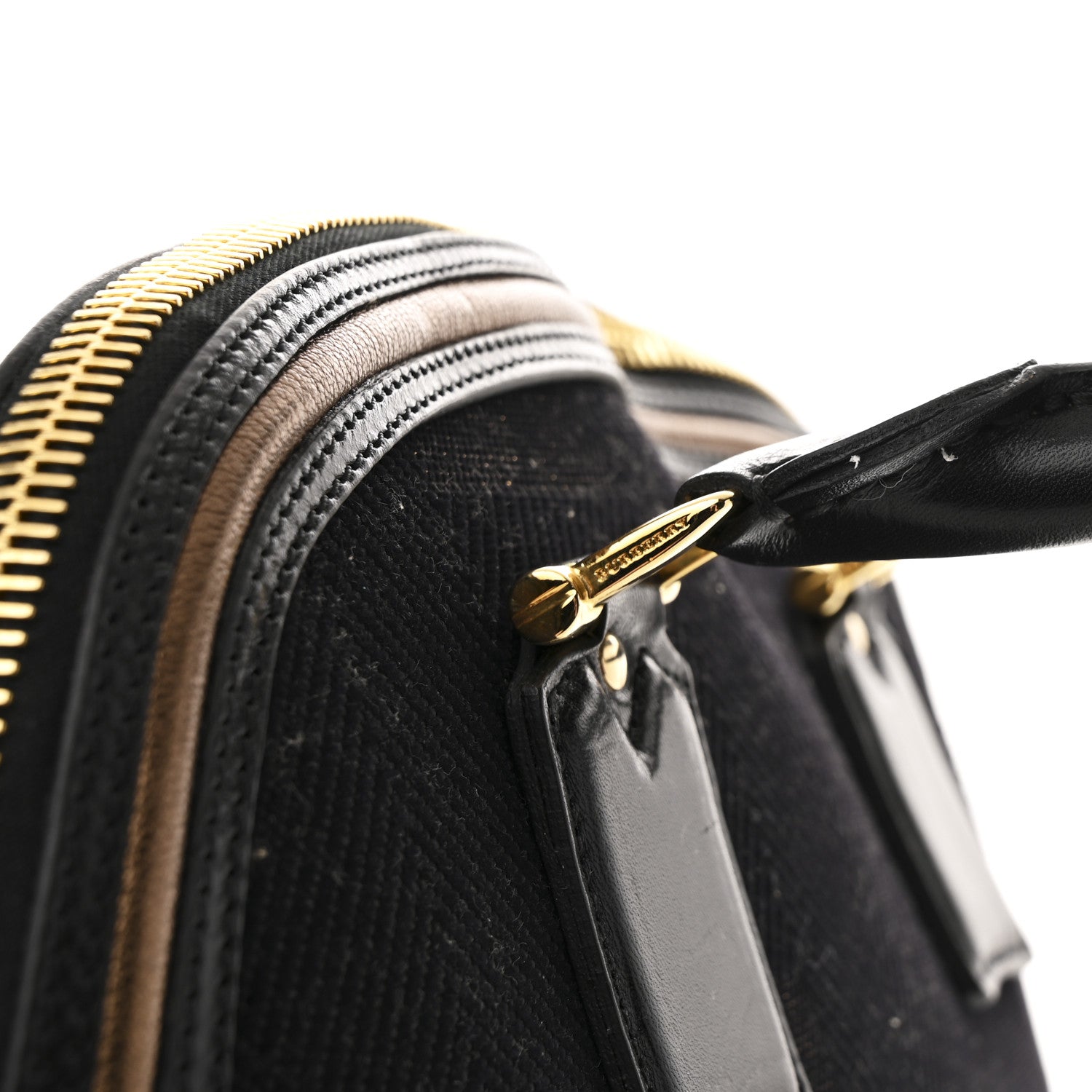 Burberry Prorsum Check Jacquard Orchard Bowling Bag Gold Black 13 of 13
