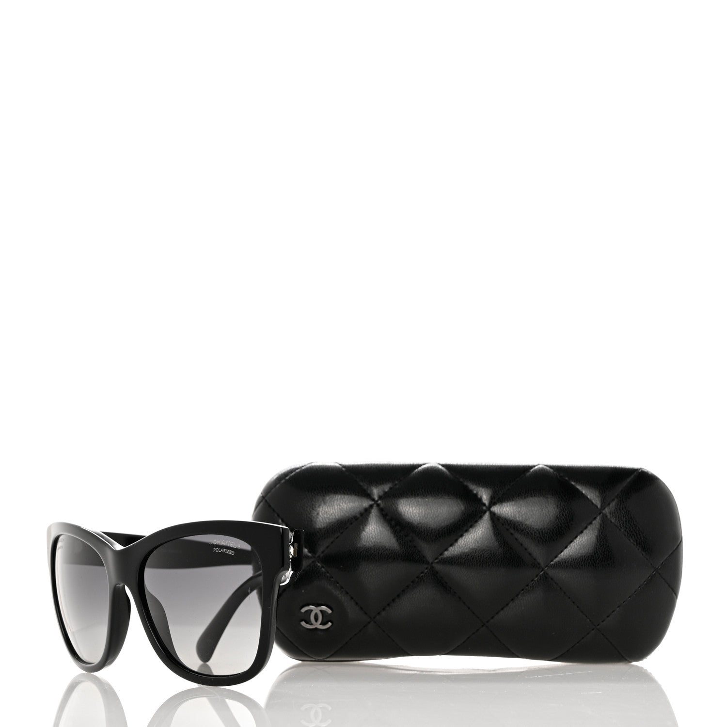 Chanel Acetate Polarized Square CC Sunglasses 5380 Black 8 of 8