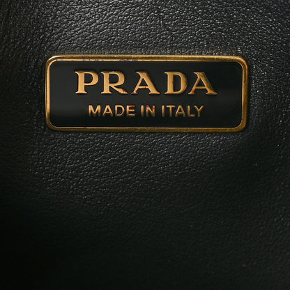 Prada Jacquard Saffiano Triangolo Symbole Embroidered Micro Tote Black Corda 5 of 9