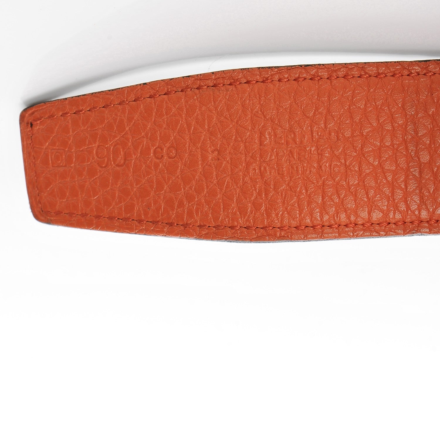 Hermes Box Togo 32mm H Belt 90 Chocolate Orange 13 of 17