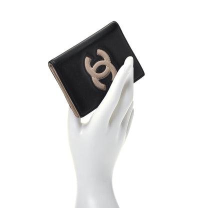 Chanel Lambskin CC Card Holder Wallet Black Gold 2 of 8