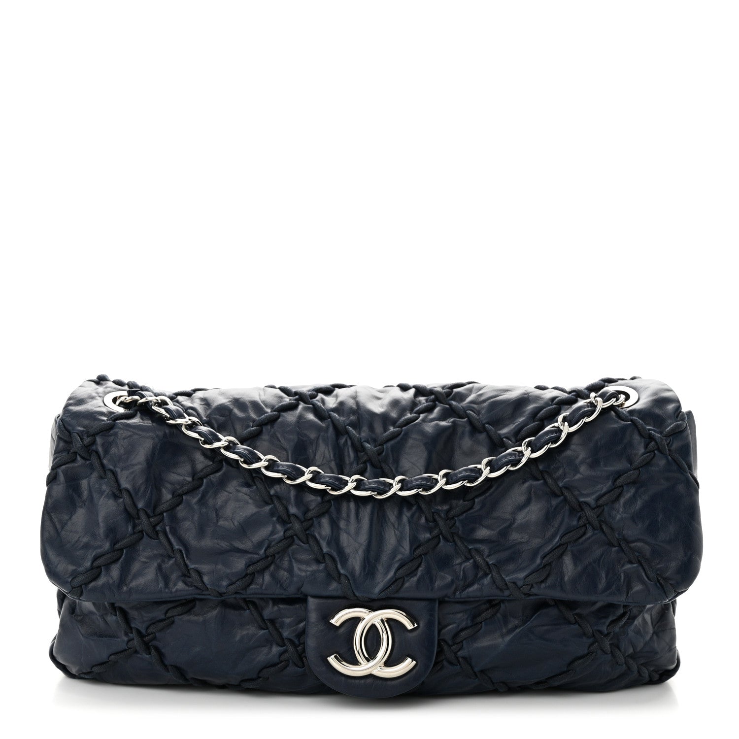Chanel Calfskin Ultra Stitch Oversize Flap Navy 1 of 10