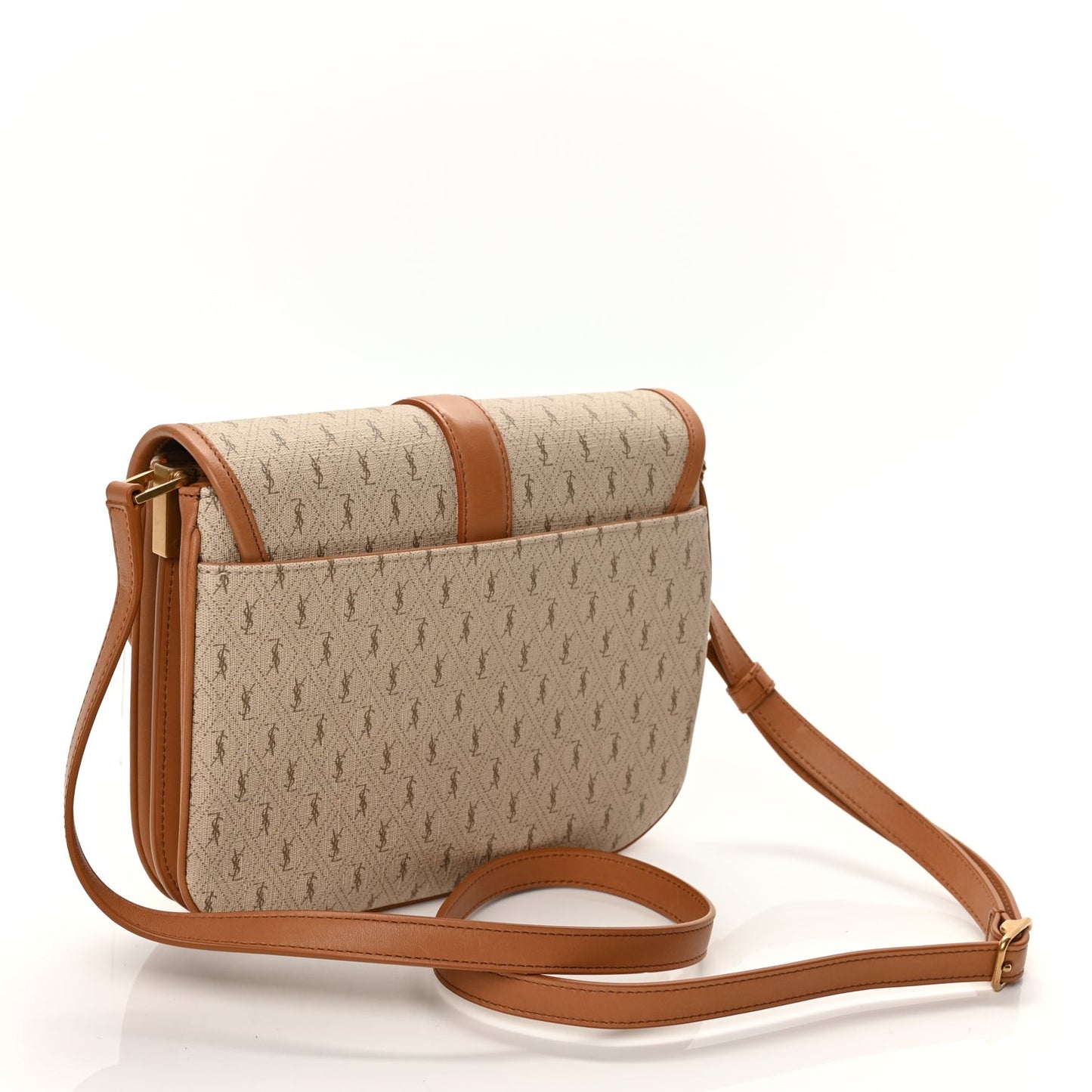 Canvas All-Over Monogram Small Le Monogramme Satchel Beige Kaki Brown Gold