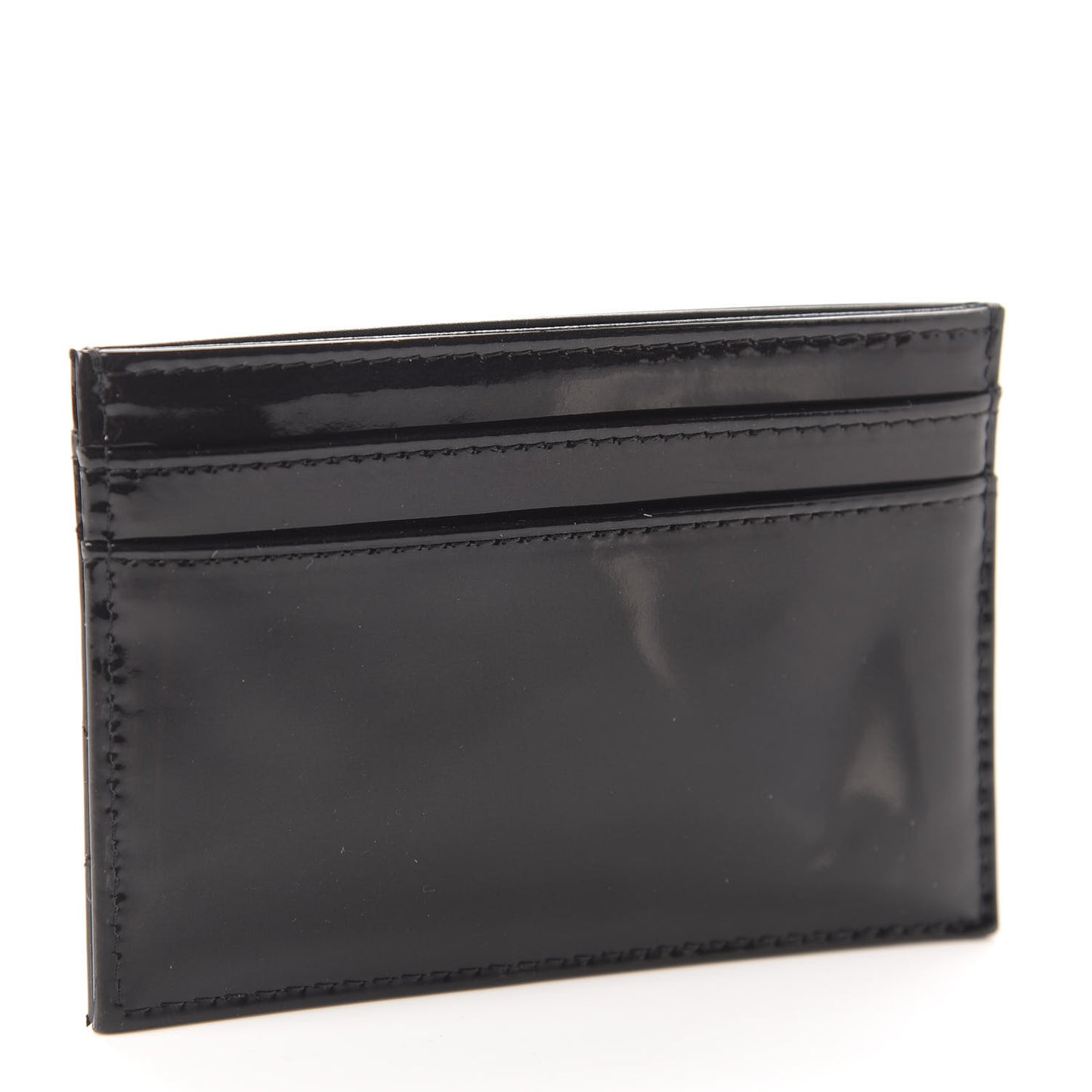 Patent Quilted Brilliant Card Holder Black