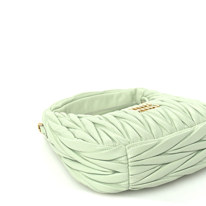 Miu Miu Nappa Matelasse Small Wander Hobo Acqua 7 of 8