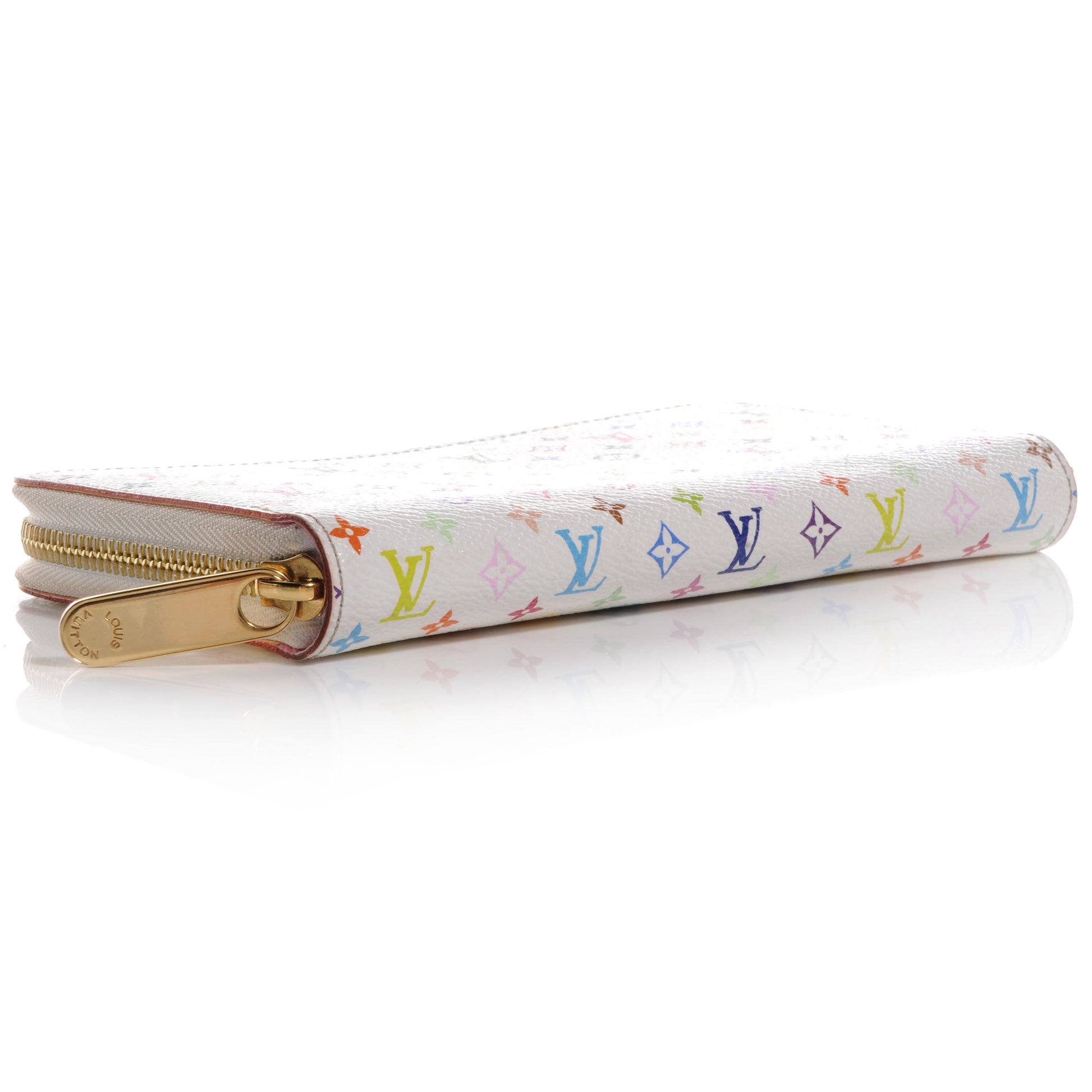 Louis Vuitton Monogram Multicolor Zippy Wallet White Litchi 4 of 6