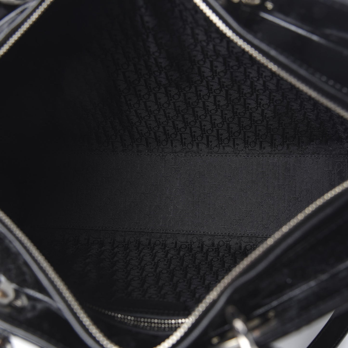 Patent Cannage Large Lady Dior Black