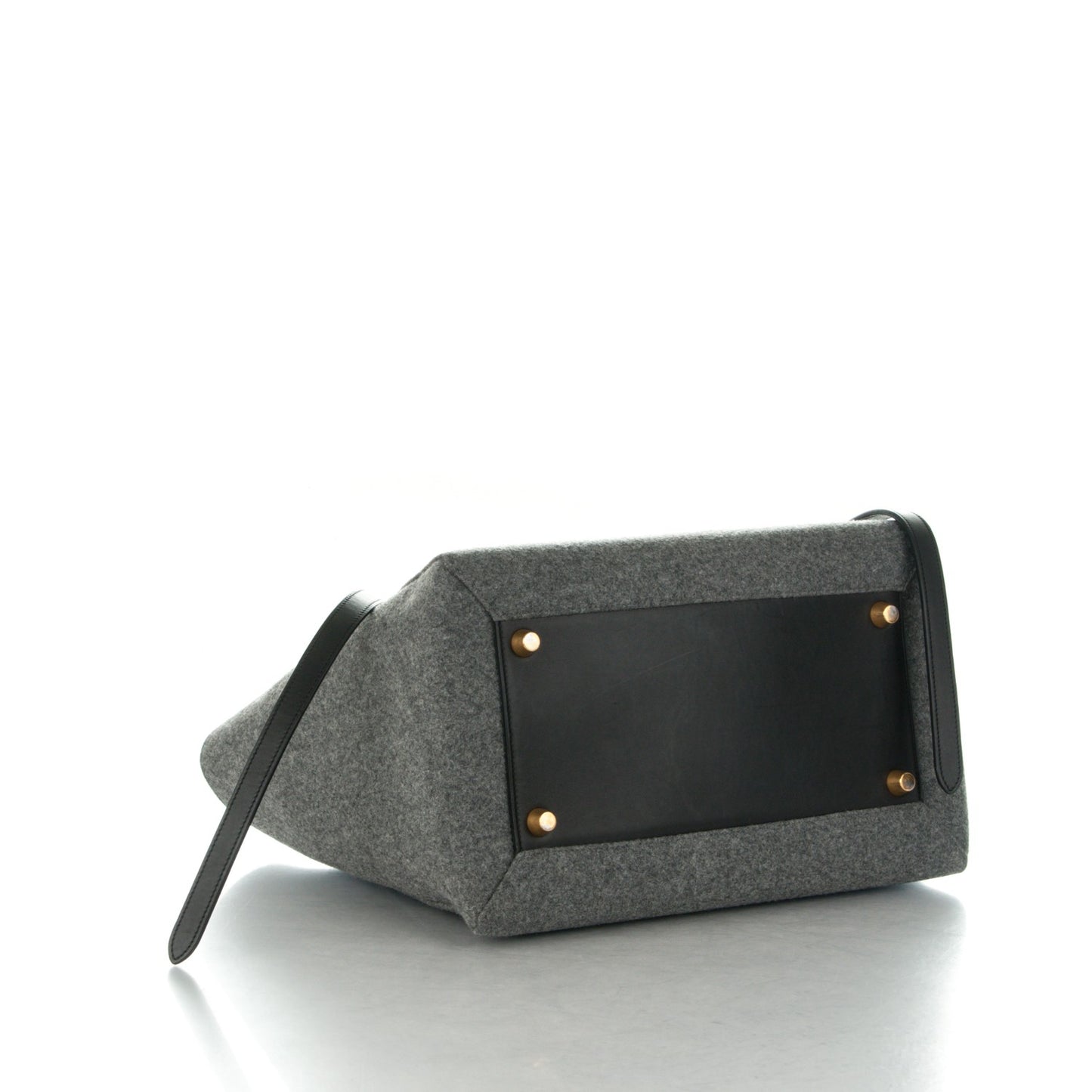 Felt Calfskin Small Belt Bag Grey Black