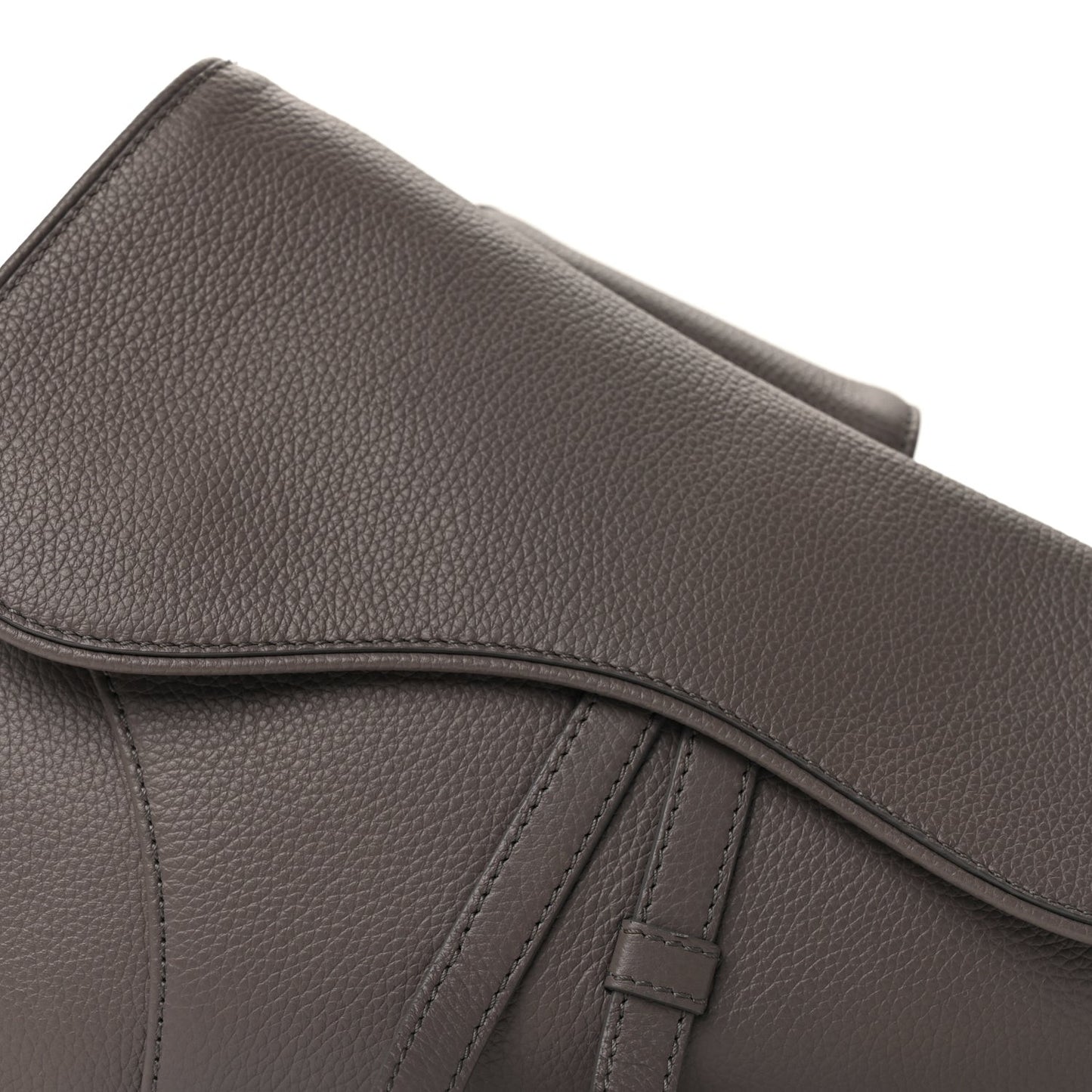 Grained Calfskin Mens Saddle Bag  Grey