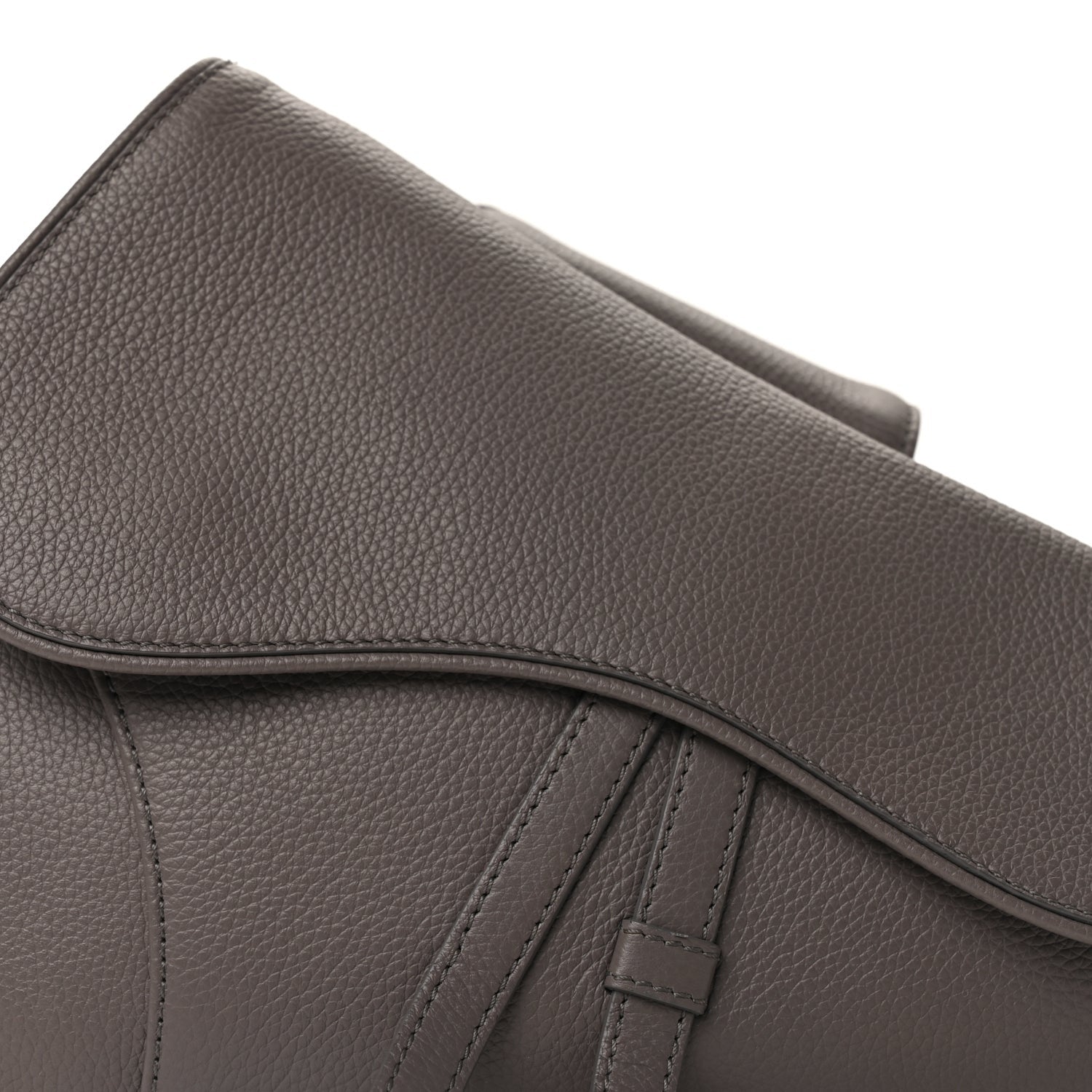 Christian Dior Grained Calfskin Mens Saddle Bag  Grey 6 of 8