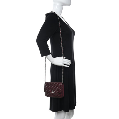 Chanel Patent Quilted Brilliant Wallet On Chain WOC Red 2 of 13