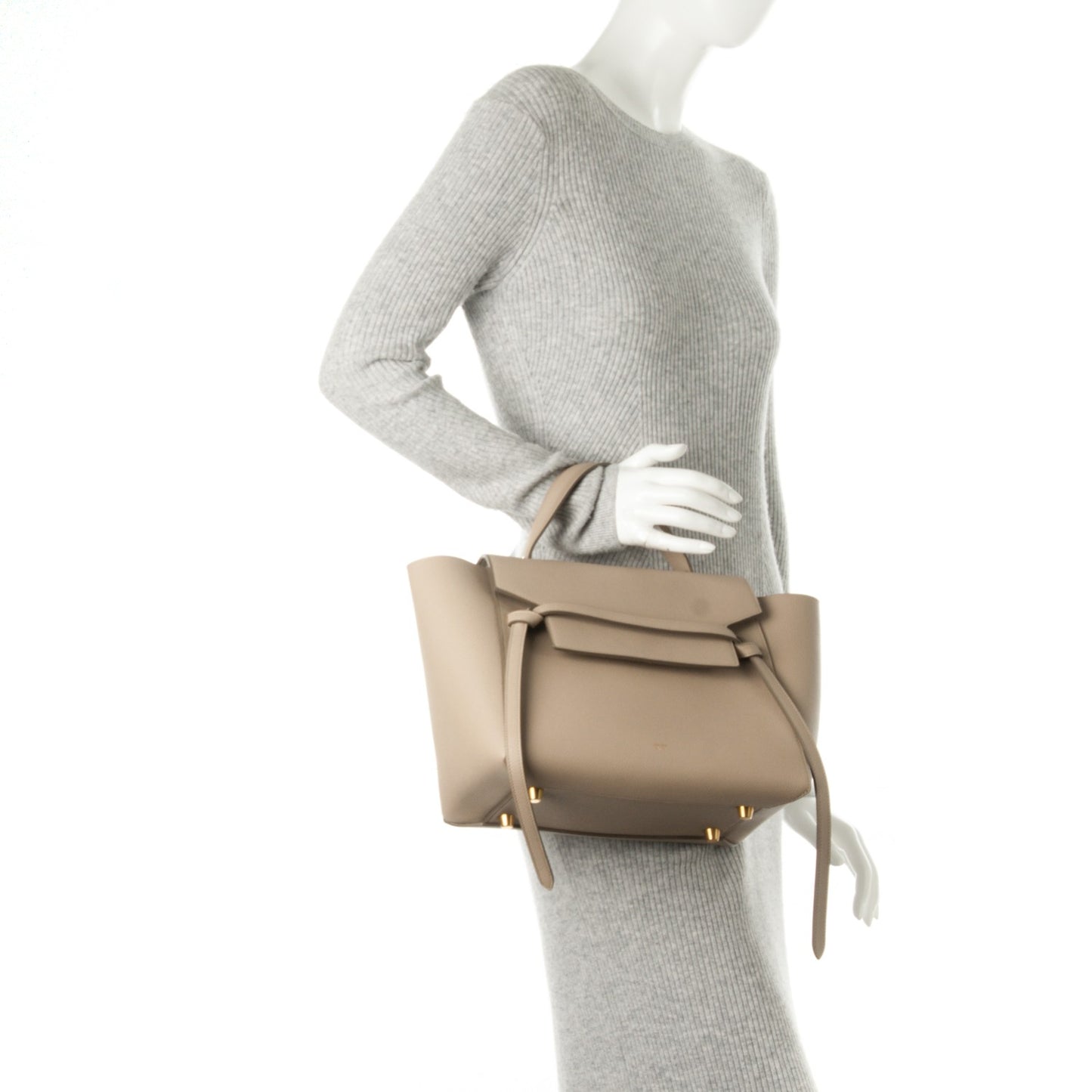 Grained Calfskin Mini Belt Bag Light Taupe