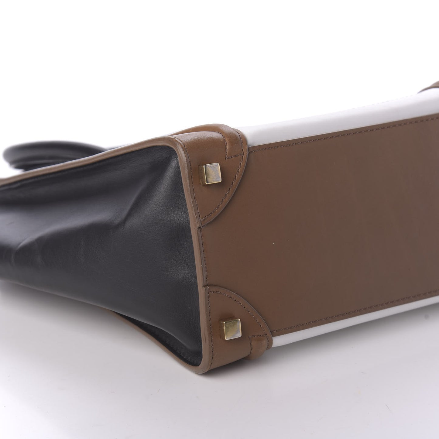 Smooth Calfskin Micro Tri-Color Luggage Brown
