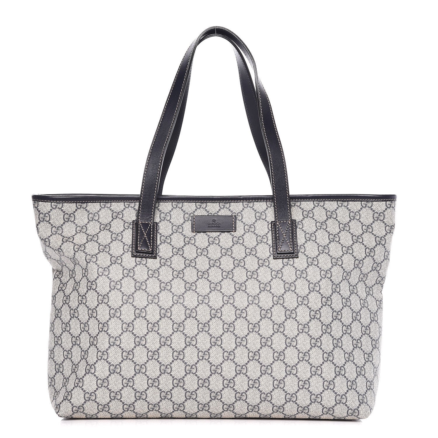 Gucci GG Supreme Monogram Medium Zippered Shopping Tote Navy 1 of 9