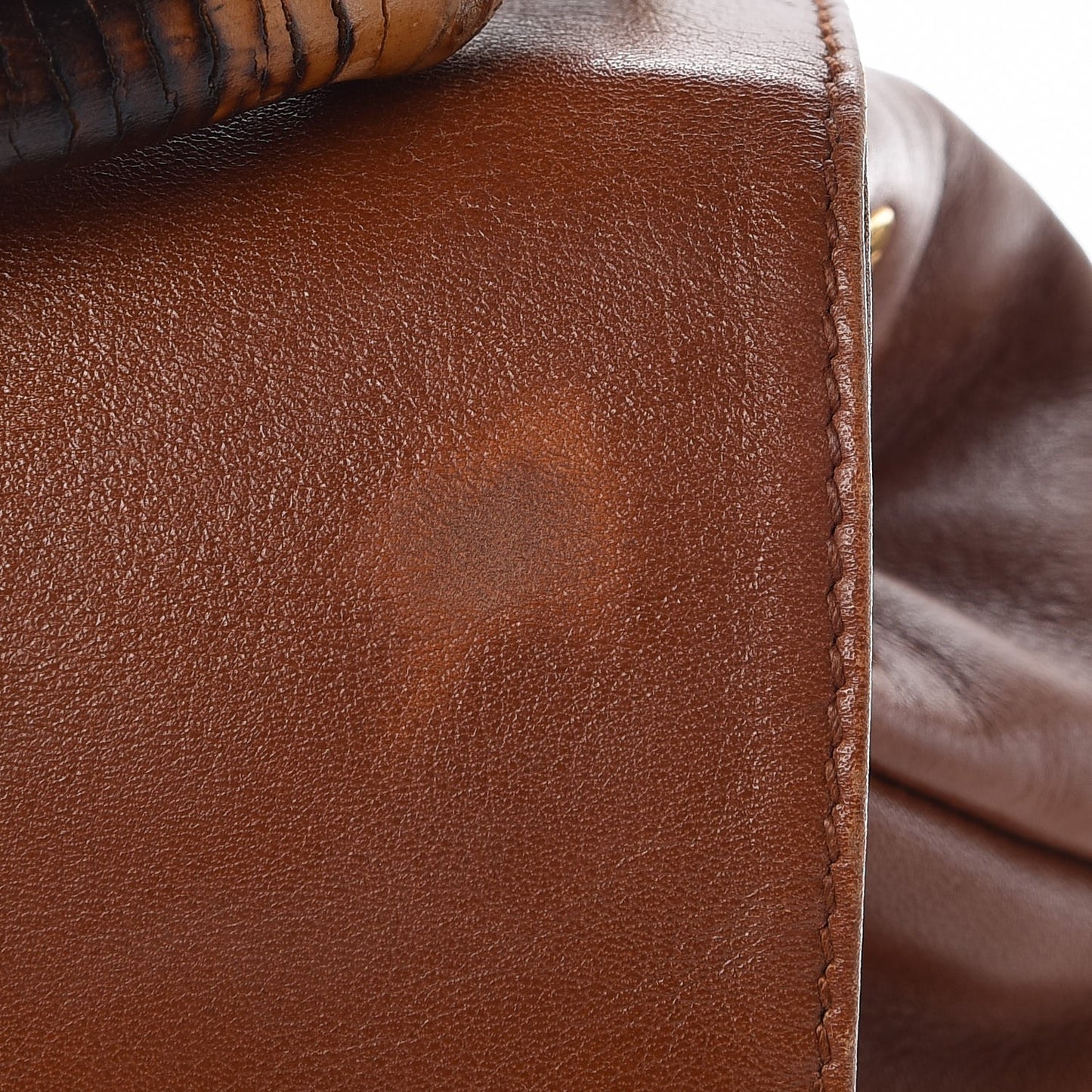 Calfskin Bamboo Backpack Brown