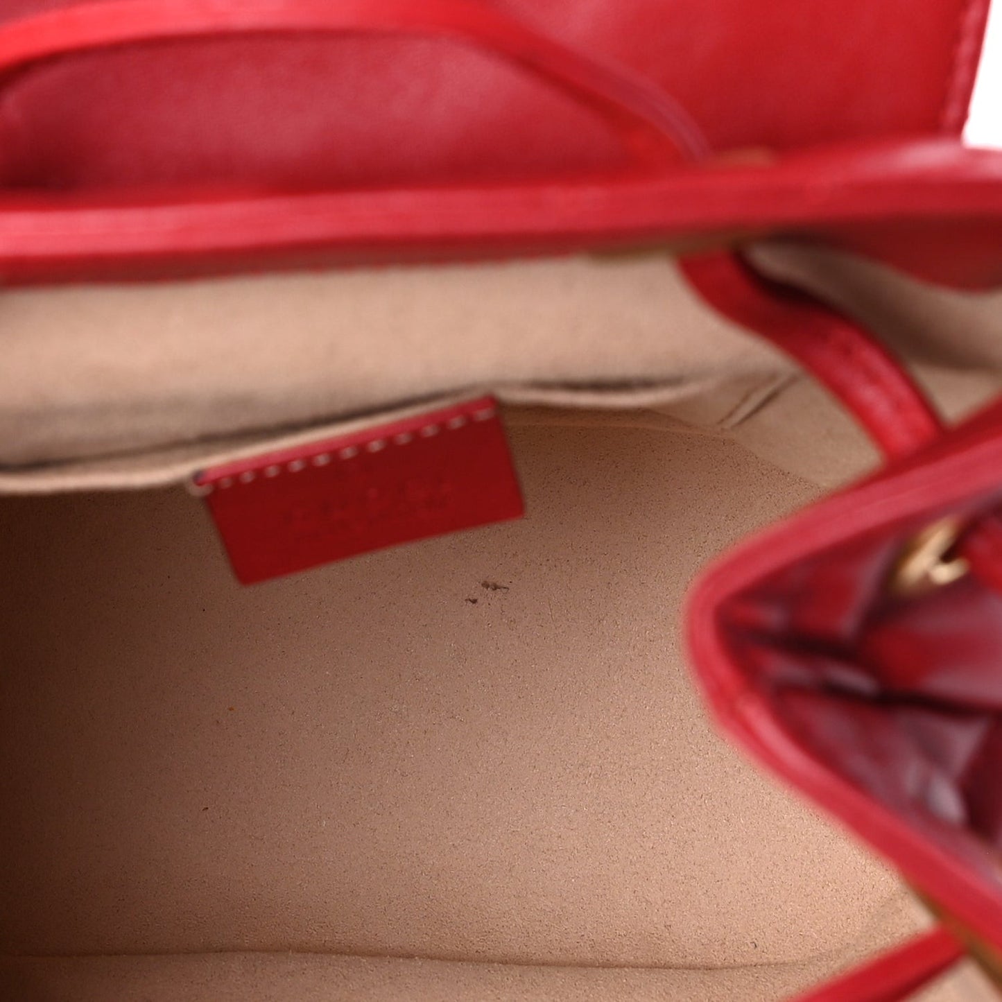 Calfskin Matelasse GG Marmont Flap Backpack Hibiscus Red