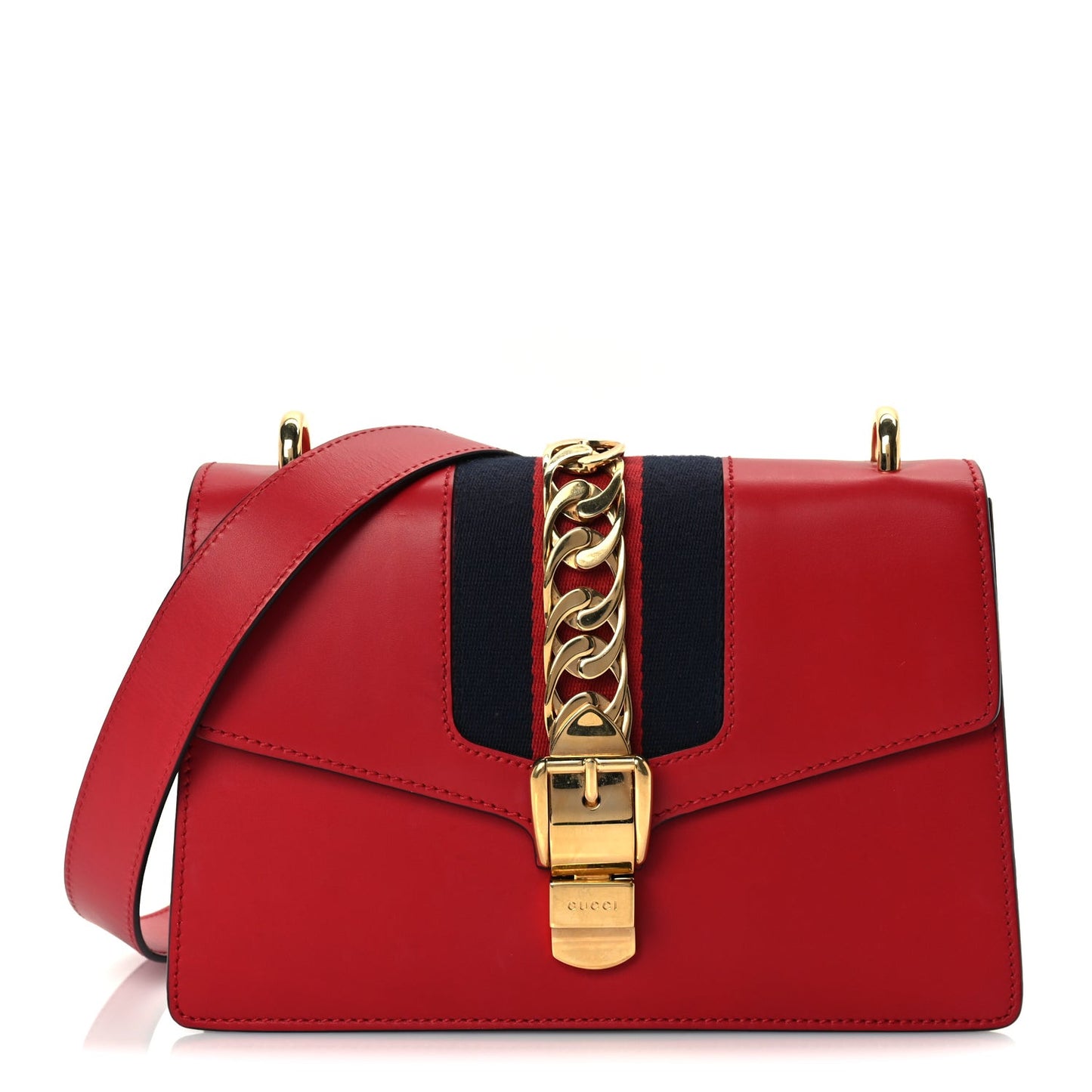 Calfskin Small Sylvie Shoulder Bag  Hibiscus Red