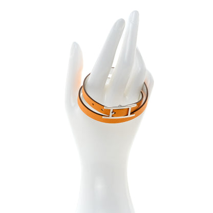 Hermes Epsom Behapi Double Tour Bracelet M White Mango 2 of 7