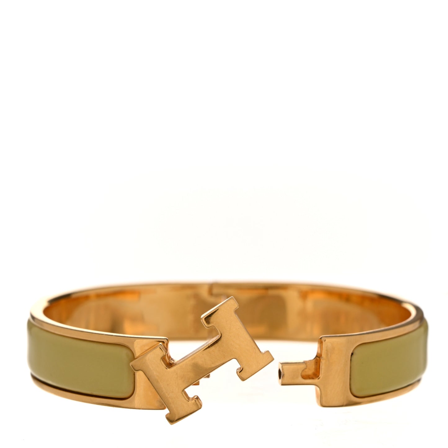 Enamel Narrow Clic Clac H Bracelet PM Jaune Citron