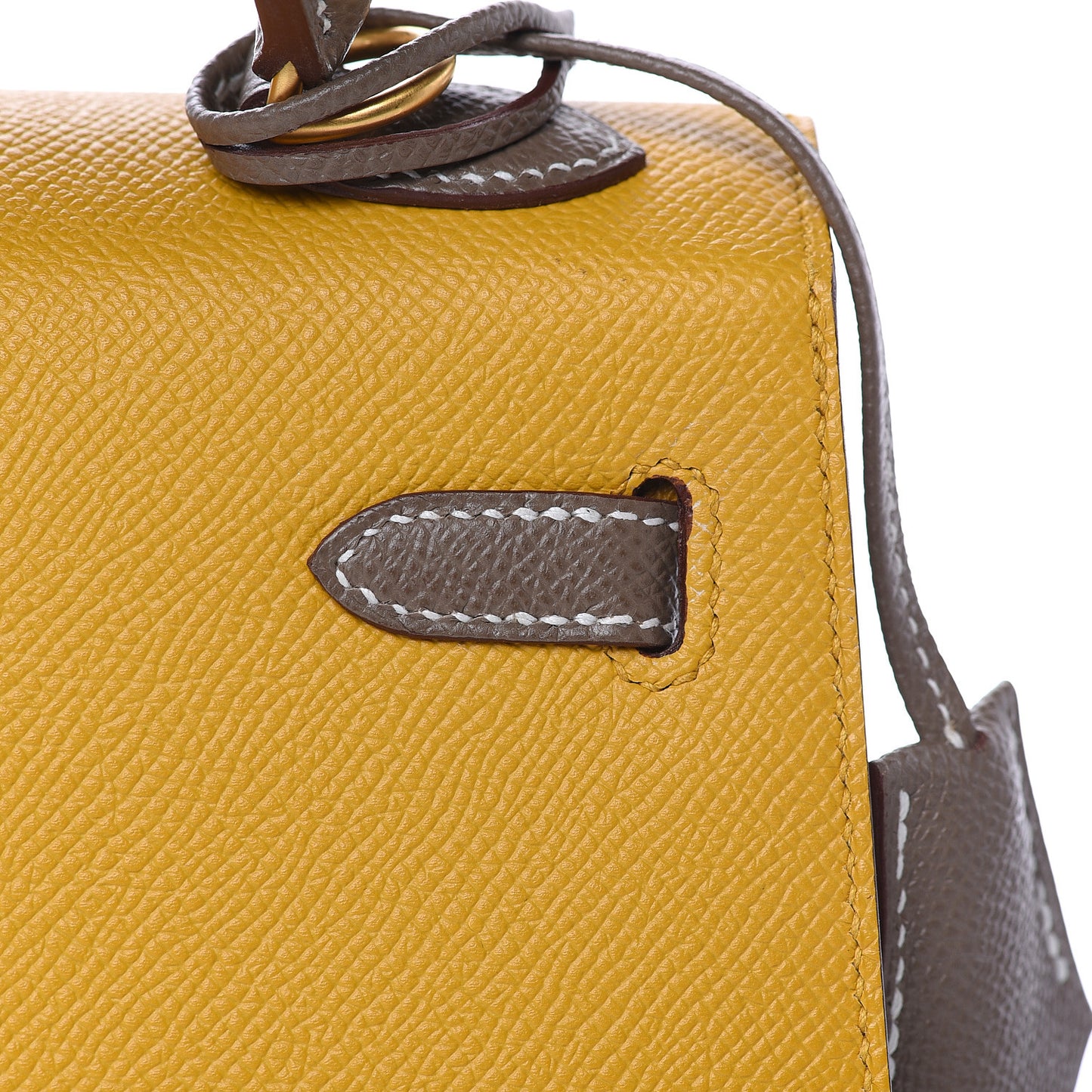 Epsom Horseshoe Kelly Sellier 25 Jaune Ambre Etoupe