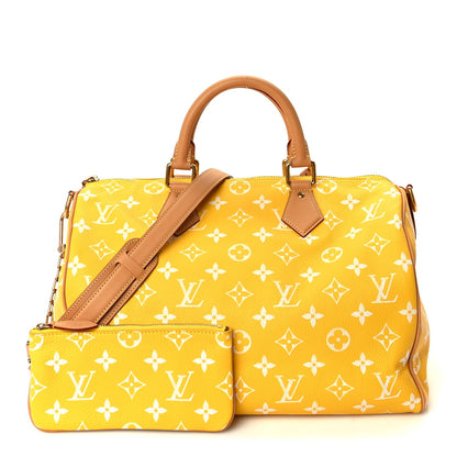 Louis Vuitton Calfskin Monogram Speedy P9 Bandouliere 40 Jaune Mat 2 of 9