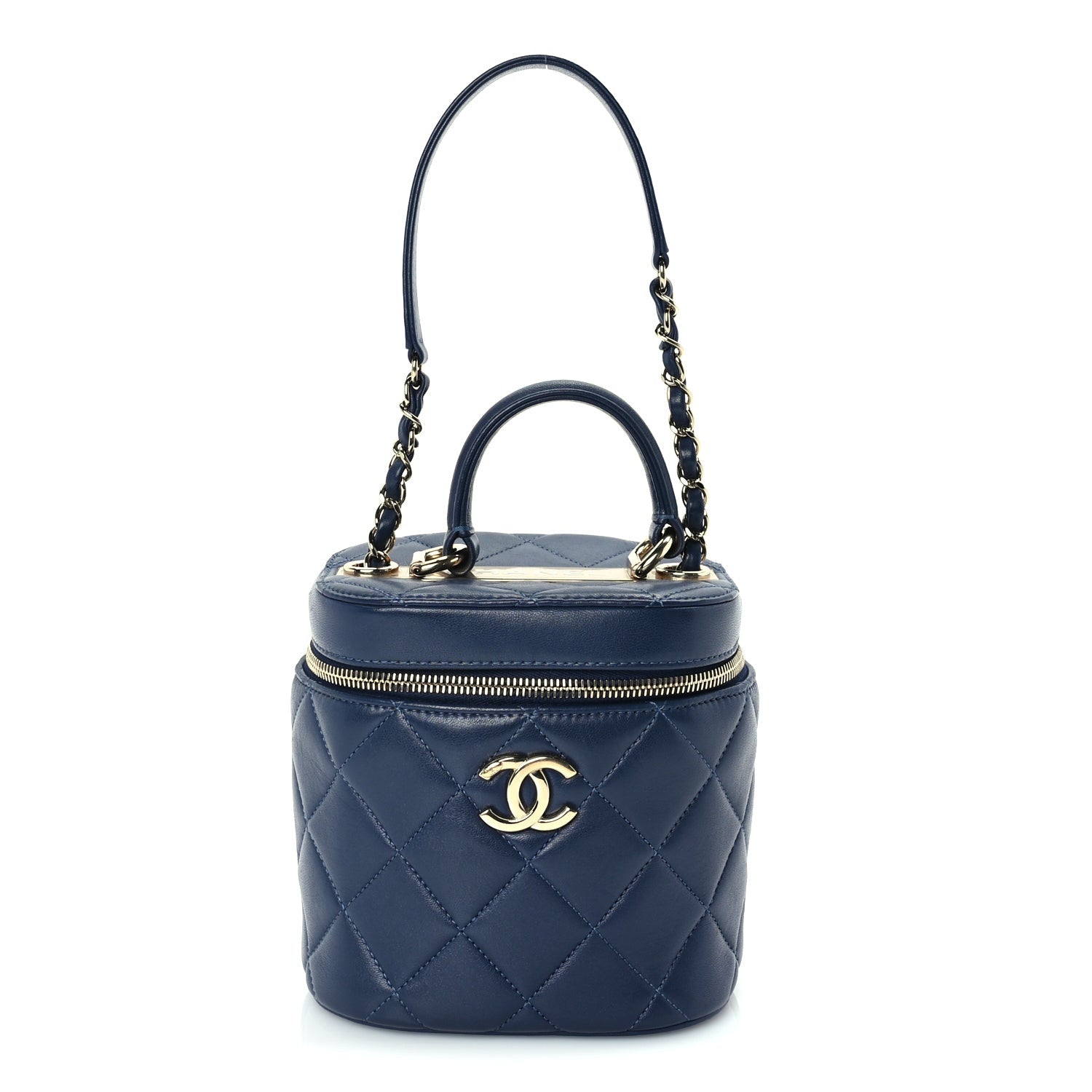 Chanel Lambskin Quilted Trendy Vanity Case Blue 1 of 9