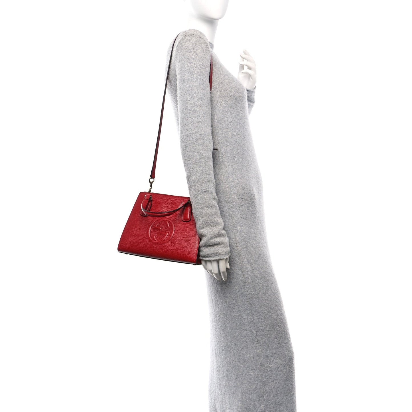 Dollar Calfskin Medium Soho Top Handle Satchel Hibiscus Red