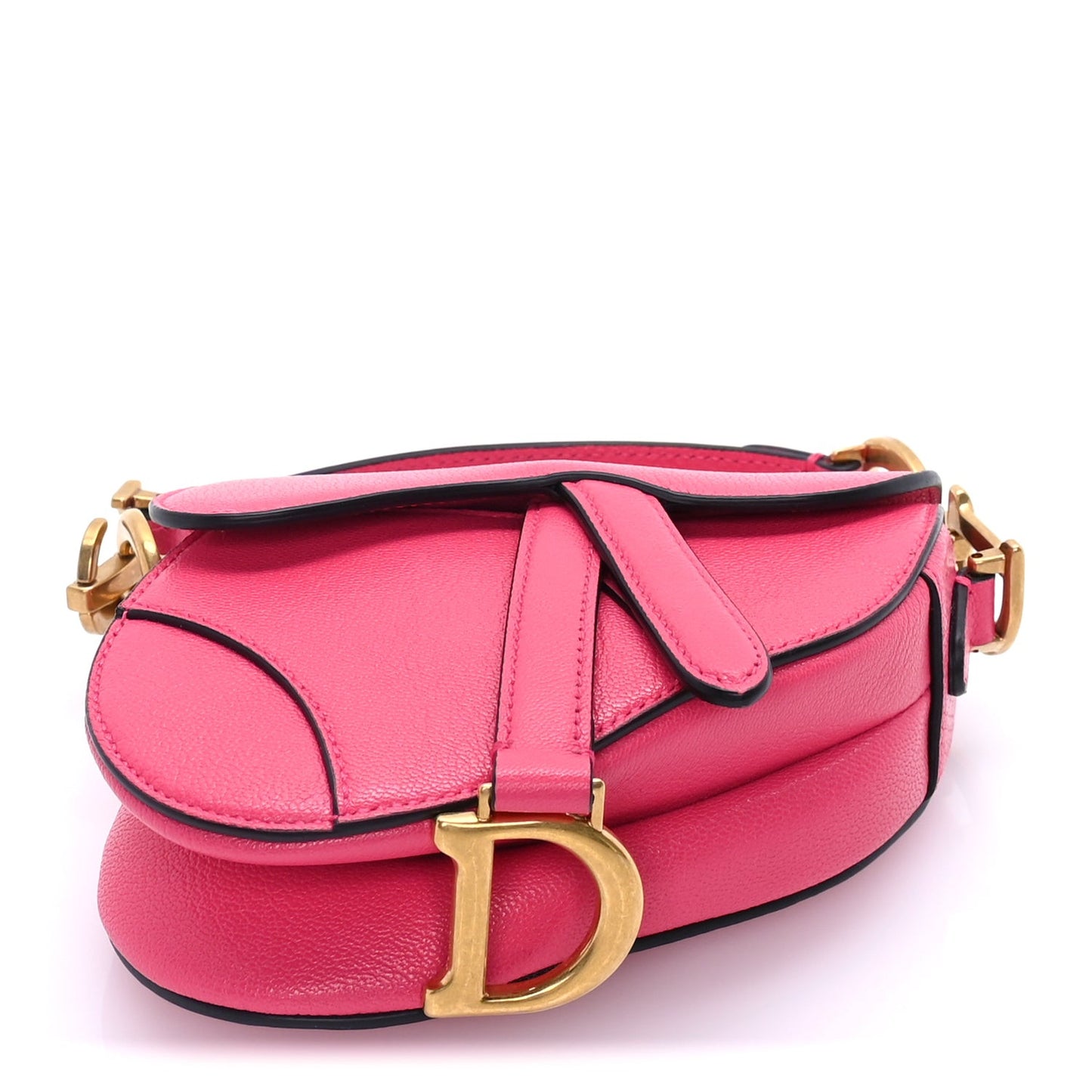 Goatskin Micro Saddle Bag Pink