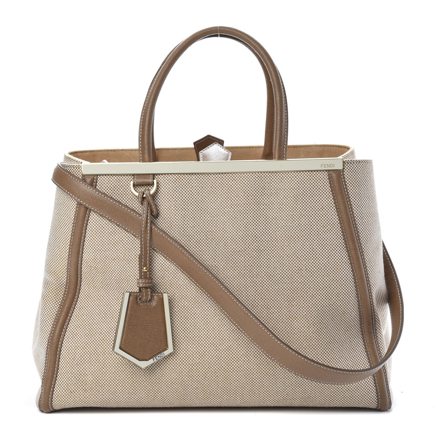 Canvas Vitello Regular 2Jours Tote Natural Brown