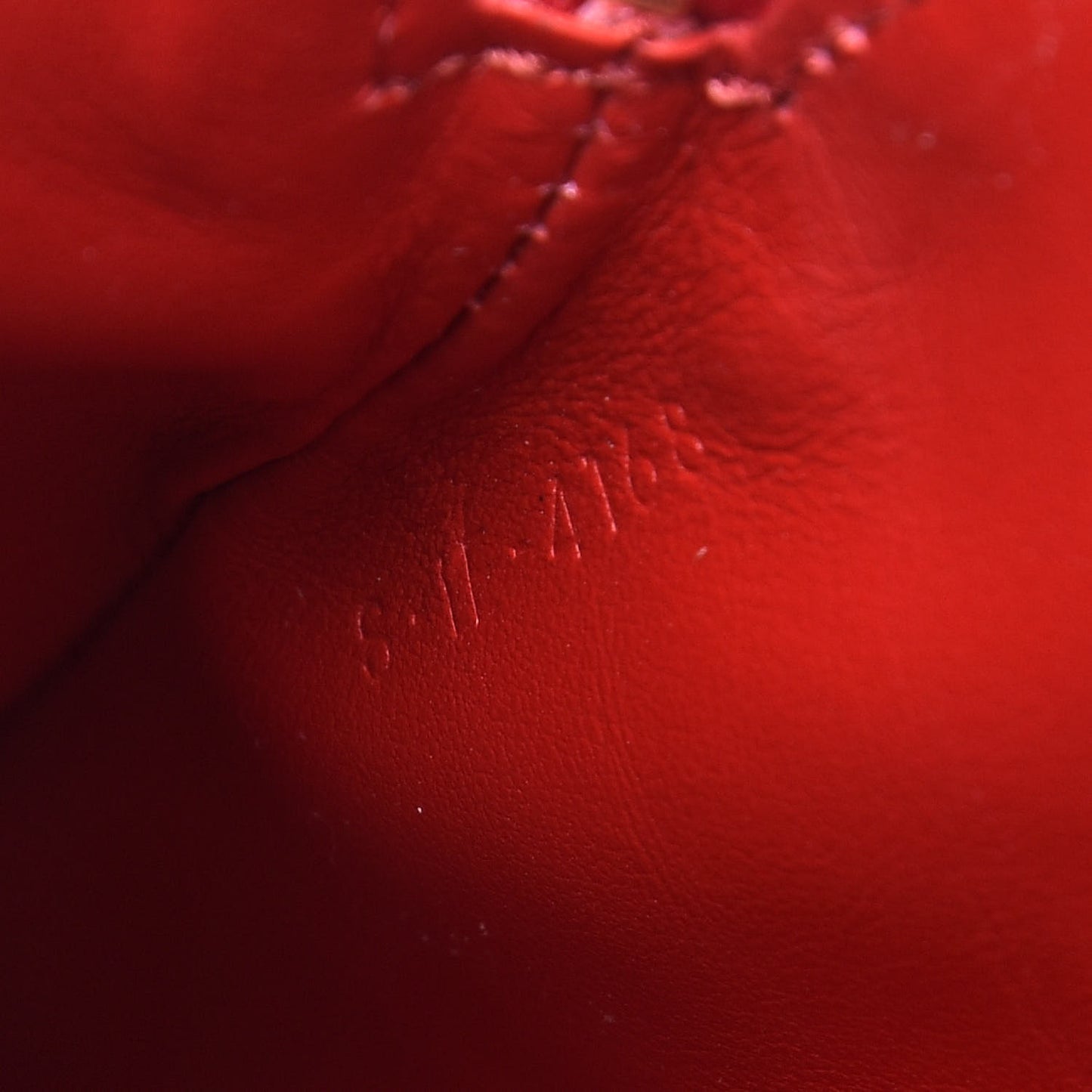 Calfskin Quilted C Charm Pouch Red