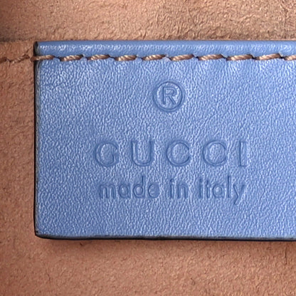 Gucci Calfskin Matelasse Mini GG Marmont Chain Shoulder Bag Clear Sky Blue 5 of 8