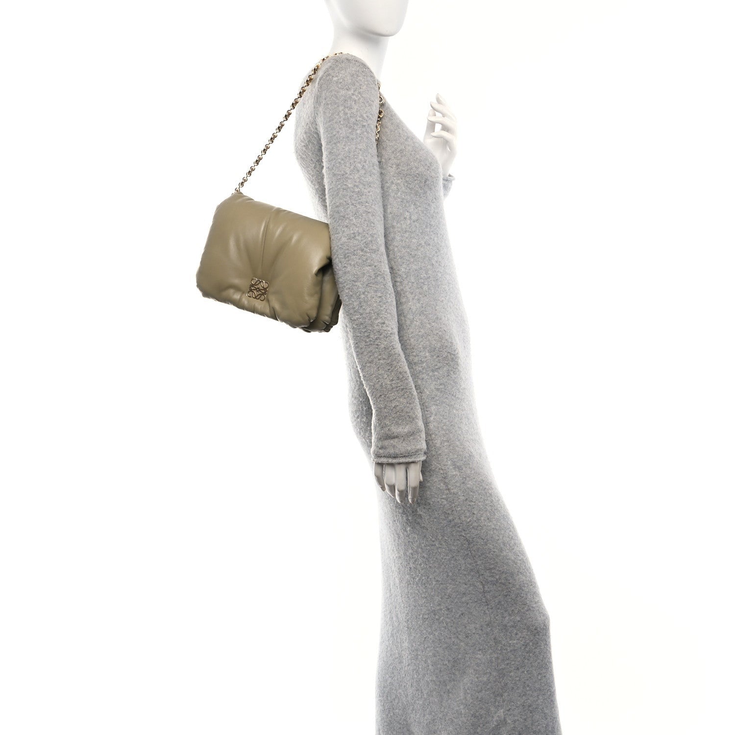 Loewe Lambskin Goya Puffer Bag Clay Green 2 of 7