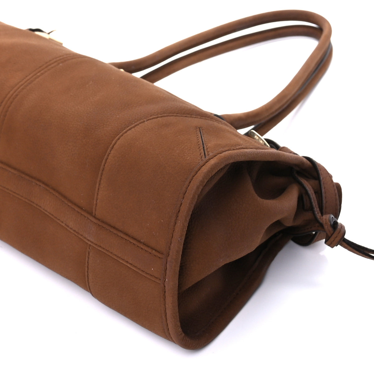 Nubuck Triangle Medium Bonnie Shoulder Bag Cacao