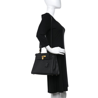 Hermes Togo Kelly Retourne 32 Black 2 of 12