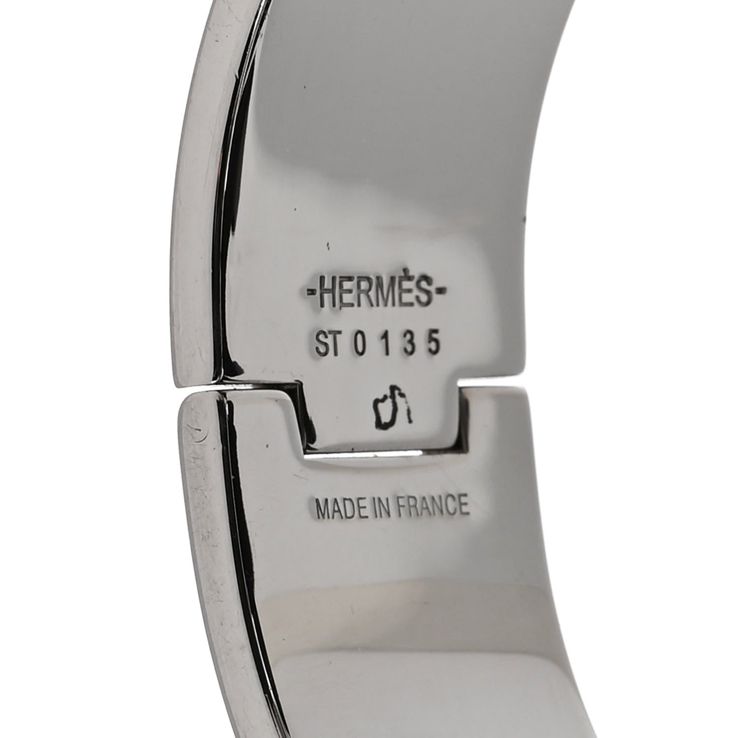 Hermes Enamel Wide Clic Clac H Bracelet PM Vieux Rose White 4 of 4
