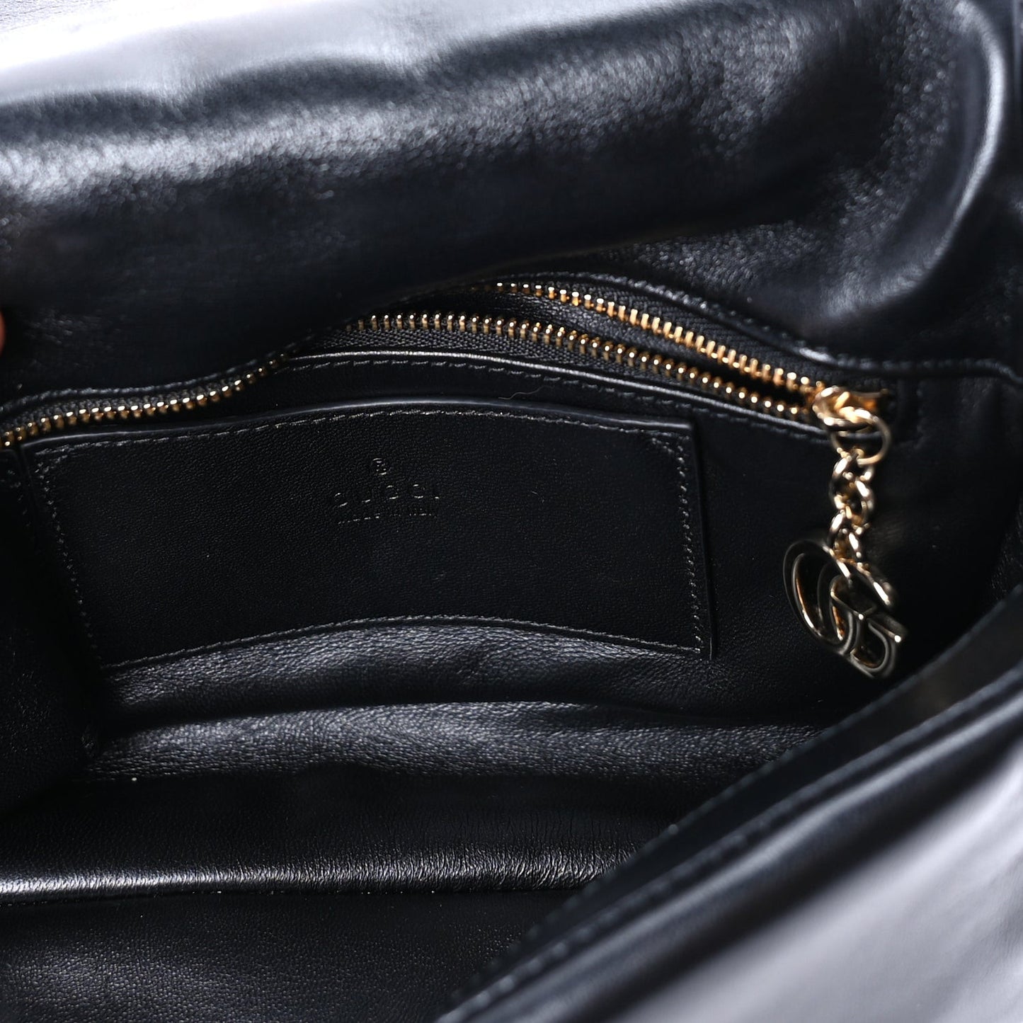 Lambskin Small GG Milano Top Handle Shoulder Bag Black