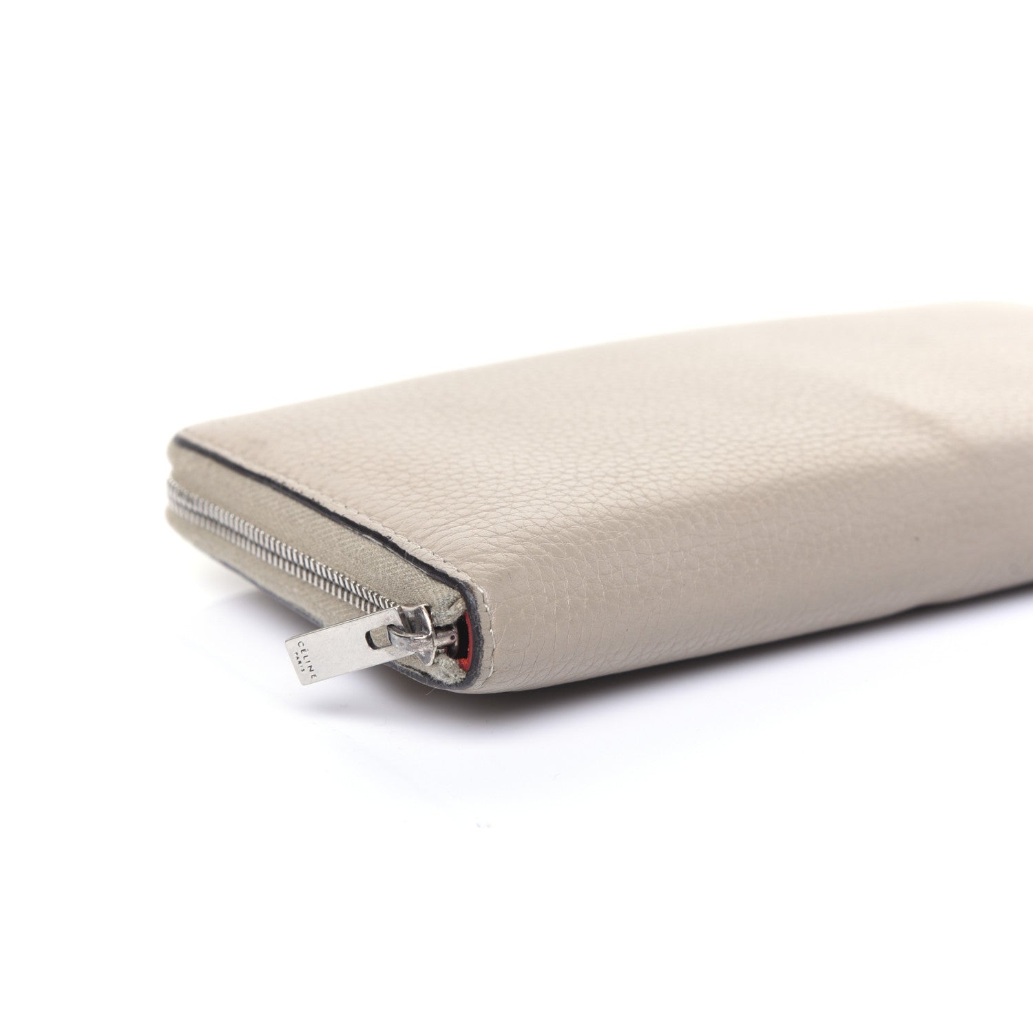 Celine Drummed Calfskin Zip Around Organizer Wallet Dune 6 of 20