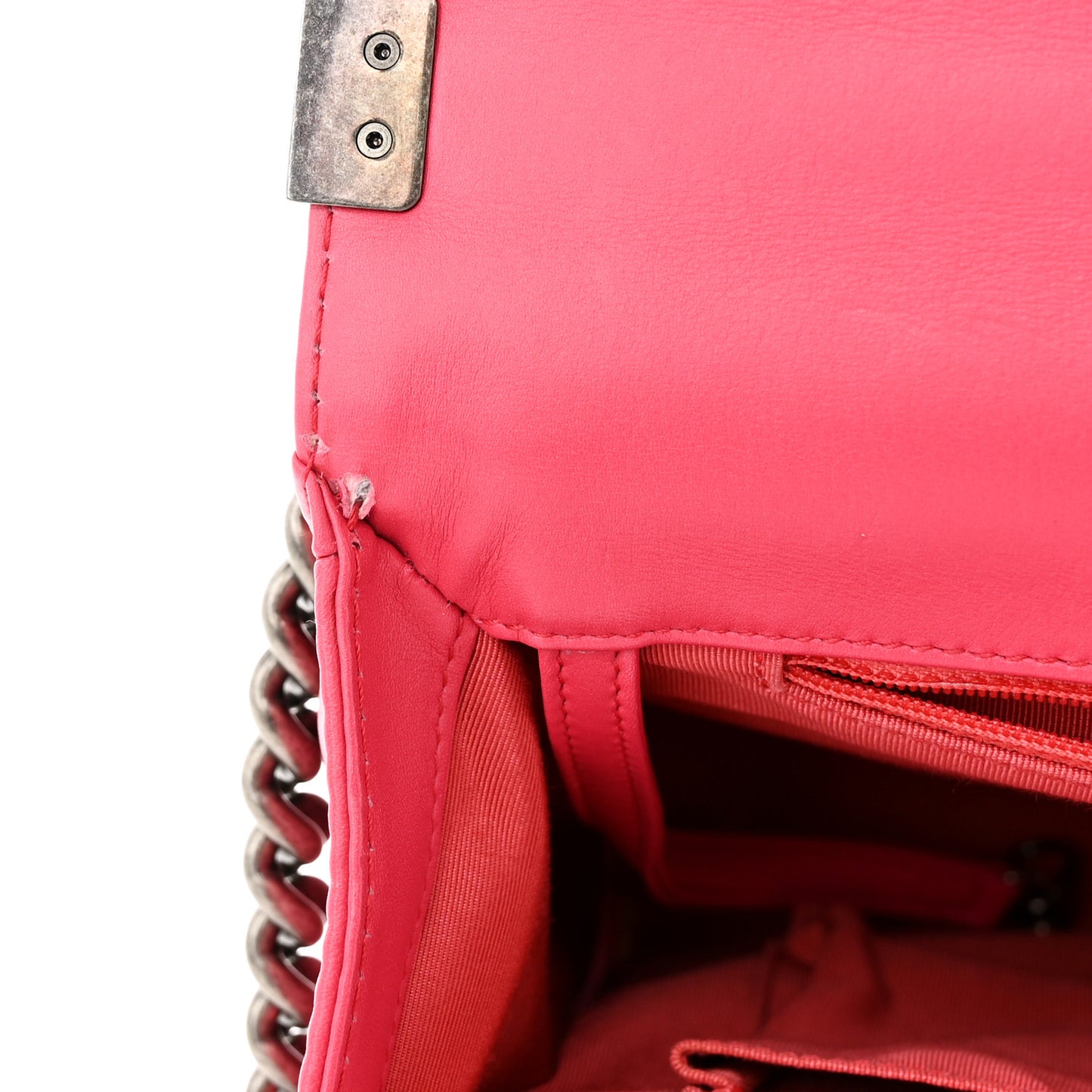 Patent Quilted Large Boy Flap Pink