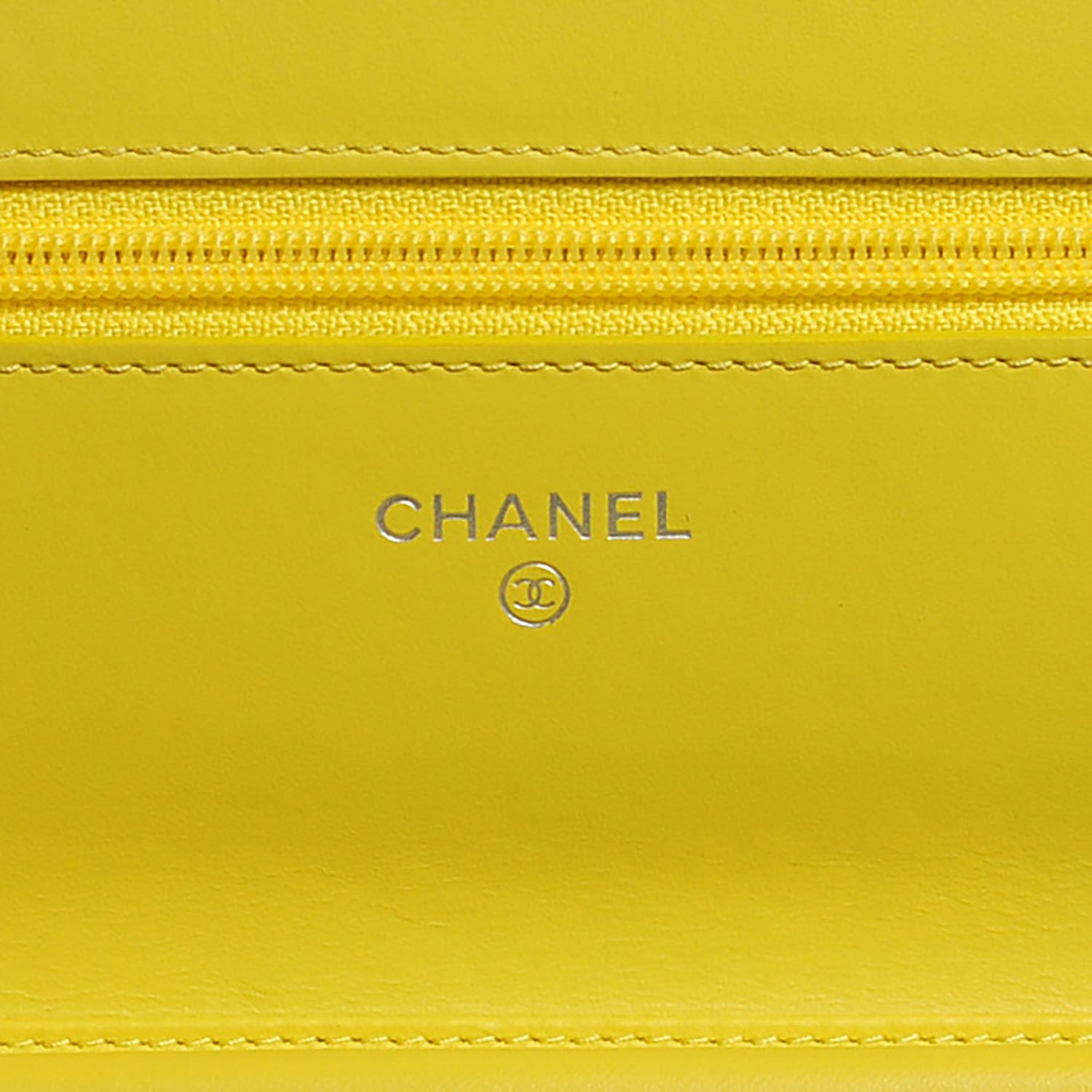 Chanel Caviar Timeless CC Wallet On Chain WOC Yellow 7 of 9