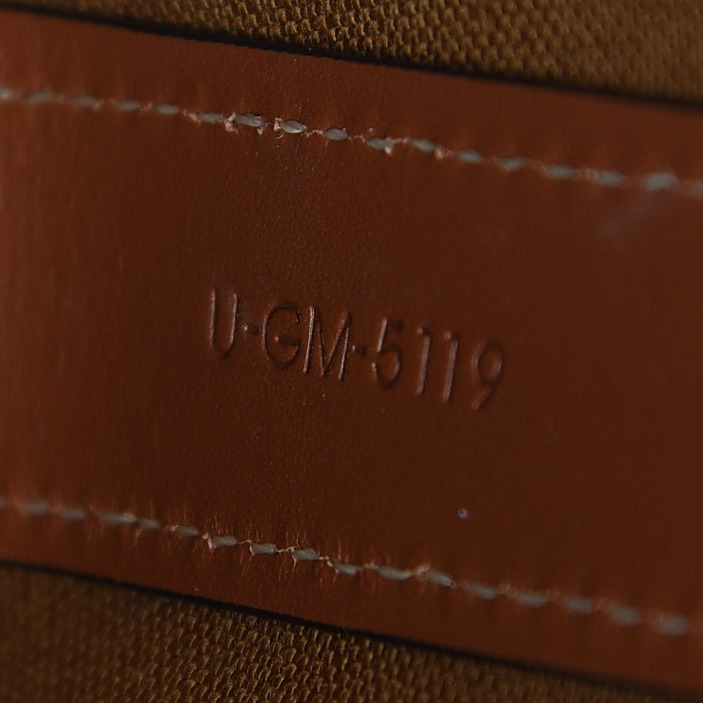 Triomphe Canvas Calfskin Small Drawstring Bucket Bag Tan